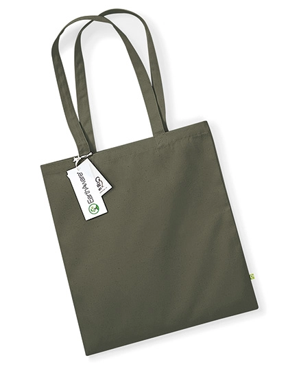 EarthAware® Organic Bag For Life zum Besticken und Bedrucken in der Farbe Olive Green mit Ihren Logo, Schriftzug oder Motiv.
