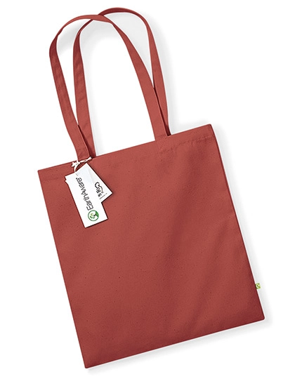 EarthAware® Organic Bag For Life zum Besticken und Bedrucken in der Farbe Orange Rust mit Ihren Logo, Schriftzug oder Motiv.