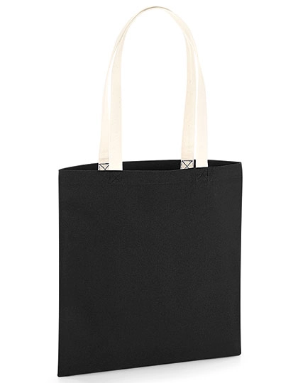 EarthAware® Organic Bag for Life - Contrast Handles zum Besticken und Bedrucken in der Farbe Black-Natural mit Ihren Logo, Schriftzug oder Motiv.