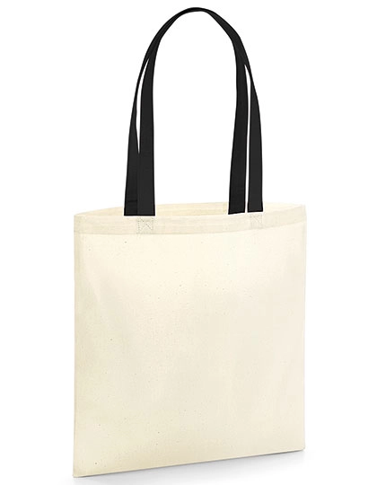 EarthAware® Organic Bag for Life - Contrast Handles zum Besticken und Bedrucken in der Farbe Natural-Black mit Ihren Logo, Schriftzug oder Motiv.
