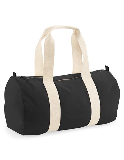 EarthAware® Organic Barrel Bag zum Besticken und Bedrucken in der Farbe Black mit Ihren Logo, Schriftzug oder Motiv.