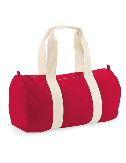 EarthAware® Organic Barrel Bag zum Besticken und Bedrucken in der Farbe Classic Red mit Ihren Logo, Schriftzug oder Motiv.