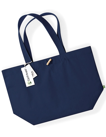 EarthAware® Organic Marina Bag zum Besticken und Bedrucken in der Farbe French Navy mit Ihren Logo, Schriftzug oder Motiv.