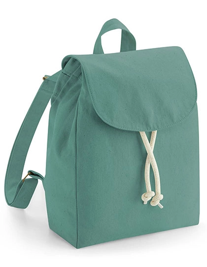 EarthAware® Organic Mini Rucksack zum Besticken und Bedrucken in der Farbe Sage Green mit Ihren Logo, Schriftzug oder Motiv.