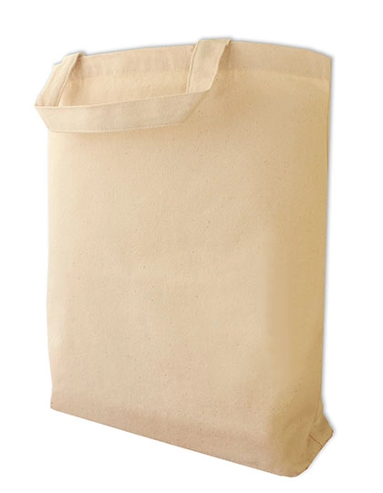 Canvas Carrier Bag Short Handle zum Besticken und Bedrucken in der Farbe Natural mit Ihren Logo, Schriftzug oder Motiv.
