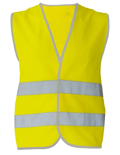 Safety Vest EN ISO 20471 zum Besticken und Bedrucken in der Farbe Signal Yellow mit Ihren Logo, Schriftzug oder Motiv.