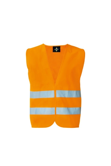Safety Vest EN ISO 20471 zum Besticken und Bedrucken in der Farbe Signal Orange mit Ihren Logo, Schriftzug oder Motiv.