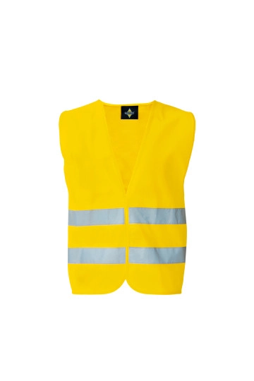 Safety Vest EN ISO 20471 zum Besticken und Bedrucken in der Farbe Signal Yellow mit Ihren Logo, Schriftzug oder Motiv.