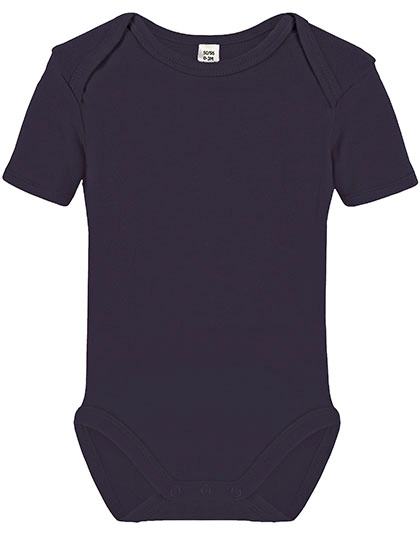 Short Sleeve Baby Bodysuit zum Besticken und Bedrucken in der Farbe Navy mit Ihren Logo, Schriftzug oder Motiv.