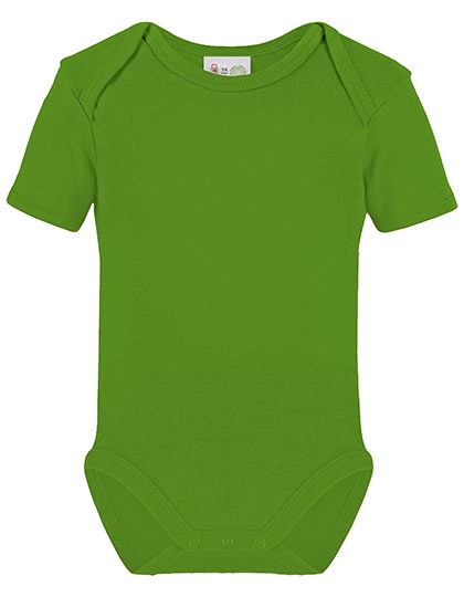 Bio Bodysuit Short Sleeve zum Besticken und Bedrucken in der Farbe Lime Green mit Ihren Logo, Schriftzug oder Motiv.