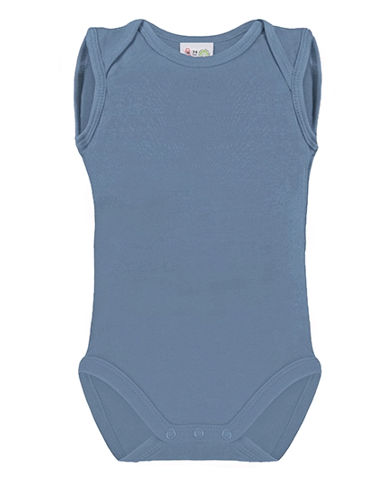 Bio Bodysuit Vest zum Besticken und Bedrucken in der Farbe Babyblue mit Ihren Logo, Schriftzug oder Motiv.