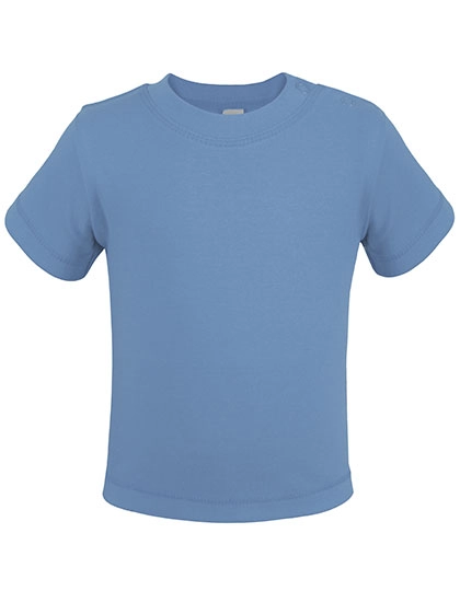 Bio Short Sleeve Baby T-Shirt zum Besticken und Bedrucken in der Farbe Babyblue mit Ihren Logo, Schriftzug oder Motiv.