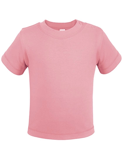 Bio Short Sleeve Baby T-Shirt zum Besticken und Bedrucken in der Farbe Babypink mit Ihren Logo, Schriftzug oder Motiv.