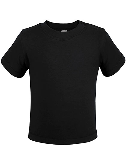 Bio Short Sleeve Baby T-Shirt zum Besticken und Bedrucken in der Farbe Black mit Ihren Logo, Schriftzug oder Motiv.