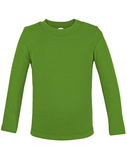 Bio Long Sleeve Baby T-Shirt zum Besticken und Bedrucken in der Farbe Lime Green mit Ihren Logo, Schriftzug oder Motiv.