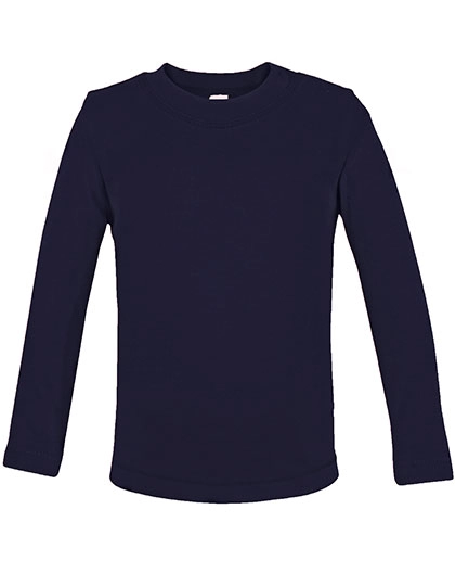 Bio Long Sleeve Baby T-Shirt zum Besticken und Bedrucken in der Farbe Navy mit Ihren Logo, Schriftzug oder Motiv.