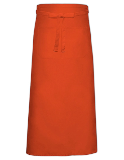 Bistro Apron XL With Front Pocket zum Besticken und Bedrucken in der Farbe Orange mit Ihren Logo, Schriftzug oder Motiv.