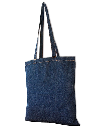 Jeans Bag - Long Handles zum Besticken und Bedrucken in der Farbe Denim mit Ihren Logo, Schriftzug oder Motiv.