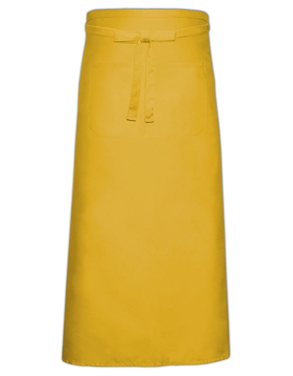 Bistro Apron With Front Pocket zum Besticken und Bedrucken in der Farbe Yellow mit Ihren Logo, Schriftzug oder Motiv.