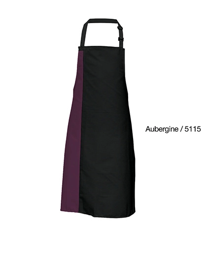 Duo Apron zum Besticken und Bedrucken in der Farbe Black-Aubergine (ca. Pantone 5115) mit Ihren Logo, Schriftzug oder Motiv.