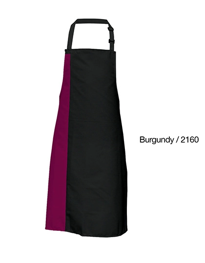 Duo Apron zum Besticken und Bedrucken in der Farbe Black-Burgundy (ca. Pantone 216) mit Ihren Logo, Schriftzug oder Motiv.