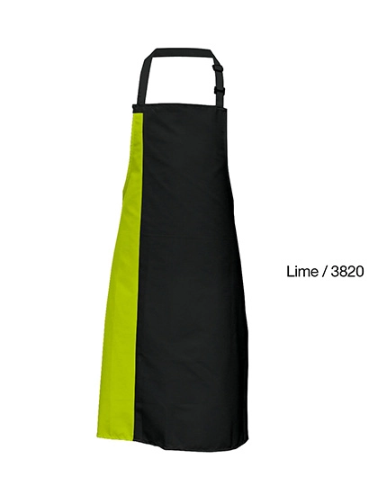Duo Apron zum Besticken und Bedrucken in der Farbe Black-Lime (ca. Pantone 382) mit Ihren Logo, Schriftzug oder Motiv.