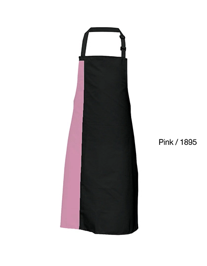 Duo Apron zum Besticken und Bedrucken in der Farbe Black-Pink (ca. Pantone 1895) mit Ihren Logo, Schriftzug oder Motiv.