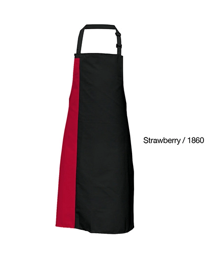 Duo Apron zum Besticken und Bedrucken in der Farbe Black-Strawberry Red (ca. Pantone 186) mit Ihren Logo, Schriftzug oder Motiv.