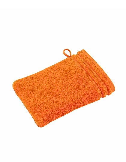 Calypso Feeling Waschhandschuh zum Besticken und Bedrucken in der Farbe Orange mit Ihren Logo, Schriftzug oder Motiv.