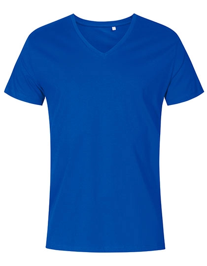 Men´s V-Neck T-Shirt zum Besticken und Bedrucken in der Farbe Azur Blue mit Ihren Logo, Schriftzug oder Motiv.