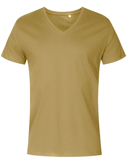 Men´s V-Neck T-Shirt zum Besticken und Bedrucken in der Farbe Olive mit Ihren Logo, Schriftzug oder Motiv.