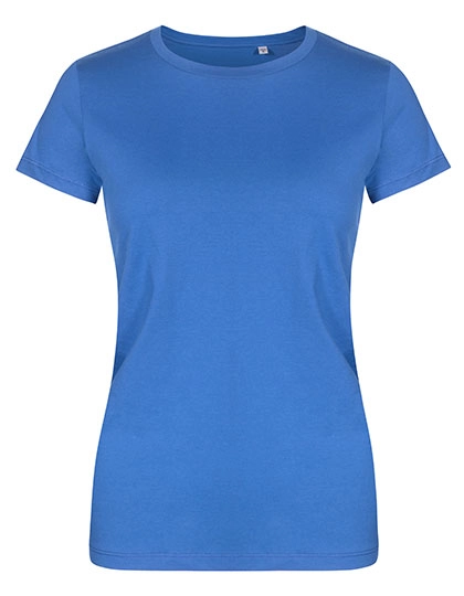 Women´s Roundneck T-Shirt zum Besticken und Bedrucken in der Farbe Azur Blue mit Ihren Logo, Schriftzug oder Motiv.