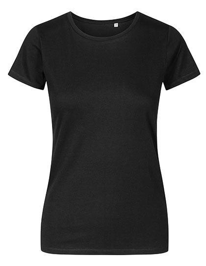 Women´s Roundneck T-Shirt zum Besticken und Bedrucken in der Farbe Black mit Ihren Logo, Schriftzug oder Motiv.