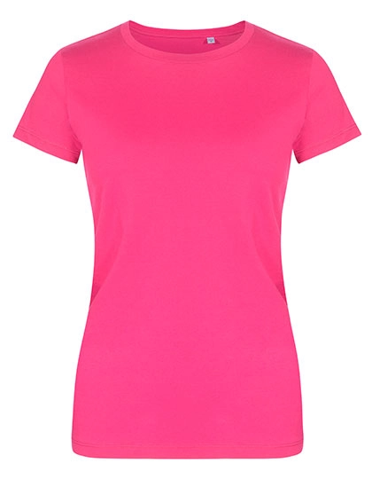 Women´s Roundneck T-Shirt zum Besticken und Bedrucken in der Farbe Bright Rose mit Ihren Logo, Schriftzug oder Motiv.