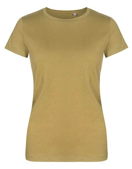 Women´s Roundneck T-Shirt zum Besticken und Bedrucken in der Farbe Olive mit Ihren Logo, Schriftzug oder Motiv.