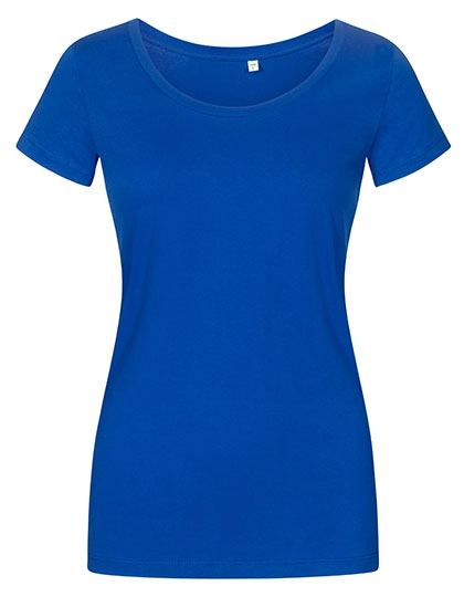 Women´s Deep Scoop T-Shirt zum Besticken und Bedrucken in der Farbe Azur Blue mit Ihren Logo, Schriftzug oder Motiv.