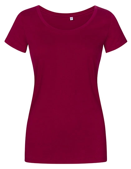 Women´s Deep Scoop T-Shirt zum Besticken und Bedrucken in der Farbe Berry mit Ihren Logo, Schriftzug oder Motiv.