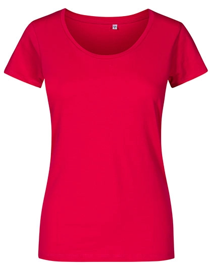 Women´s Deep Scoop T-Shirt zum Besticken und Bedrucken in der Farbe Bright Rose mit Ihren Logo, Schriftzug oder Motiv.