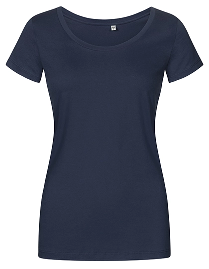 Women´s Deep Scoop T-Shirt zum Besticken und Bedrucken in der Farbe French Navy mit Ihren Logo, Schriftzug oder Motiv.