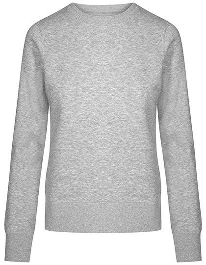 Women´s Sweater zum Besticken und Bedrucken in der Farbe Heather Grey mit Ihren Logo, Schriftzug oder Motiv.