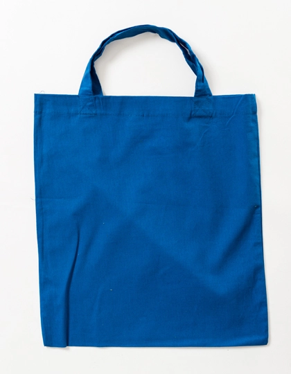 Baumwolltasche, kurze Henkel zum Besticken und Bedrucken in der Farbe Blue (ca. Pantone 2935U-HKS 43-44) mit Ihren Logo, Schriftzug oder Motiv.