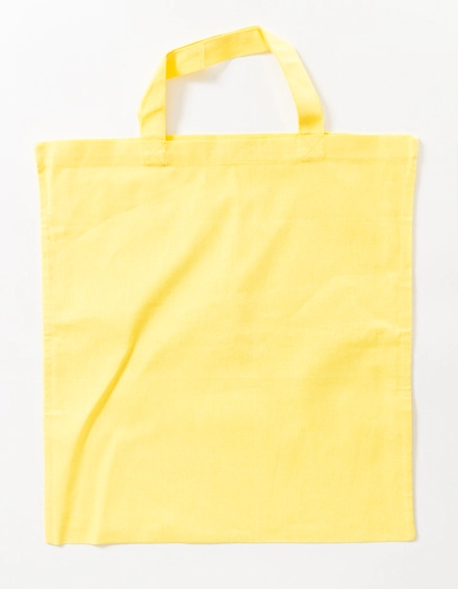 Baumwolltasche, kurze Henkel zum Besticken und Bedrucken in der Farbe Light Yellow (ca. Pantone 100U) mit Ihren Logo, Schriftzug oder Motiv.