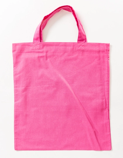 Baumwolltasche, kurze Henkel zum Besticken und Bedrucken in der Farbe Pink (ca. Pantone 219U-HKS 26-27) mit Ihren Logo, Schriftzug oder Motiv.