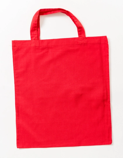 Baumwolltasche, kurze Henkel zum Besticken und Bedrucken in der Farbe Red (ca. Pantone 032U-HKS 13-14) mit Ihren Logo, Schriftzug oder Motiv.
