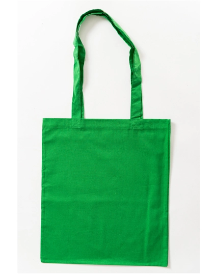 Baumwolltasche, lange Henkel zum Besticken und Bedrucken in der Farbe Light Green (ca. Pantone 355U-HKS 64) mit Ihren Logo, Schriftzug oder Motiv.