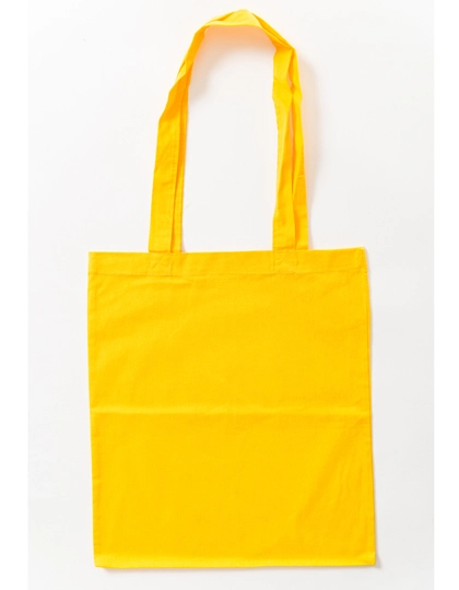 Baumwolltasche, lange Henkel zum Besticken und Bedrucken in der Farbe Yellow (ca. Pantone 115U-HKS 04) mit Ihren Logo, Schriftzug oder Motiv.