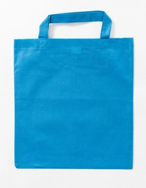 Vliestasche (PP-Tasche) kurze Henkel zum Besticken und Bedrucken in der Farbe Light Blue (ca. Pantone 2995U-HKS 40) mit Ihren Logo, Schriftzug oder Motiv.