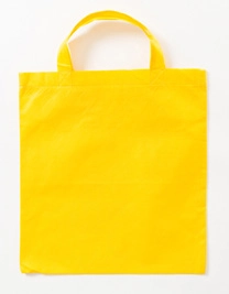 Vliestasche (PP-Tasche) kurze Henkel zum Besticken und Bedrucken in der Farbe Yellow (ca. Pantone 115U-HKS 04) mit Ihren Logo, Schriftzug oder Motiv.
