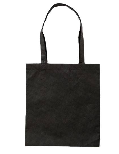 Vliestasche (PP-Tasche) lange Henkel zum Besticken und Bedrucken in der Farbe Black mit Ihren Logo, Schriftzug oder Motiv.