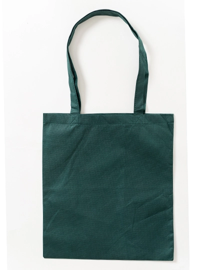 Vliestasche (PP-Tasche) lange Henkel zum Besticken und Bedrucken in der Farbe Dark Green (ca. Pantone 3302U-HKS 56) mit Ihren Logo, Schriftzug oder Motiv.